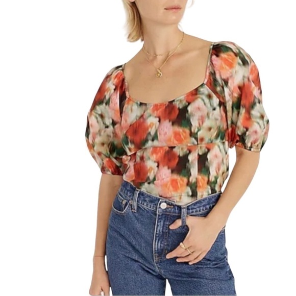 NWT J. Crew Squareneck Top Liberty® Hazy Days Floral 12 - Picture 1 of 8